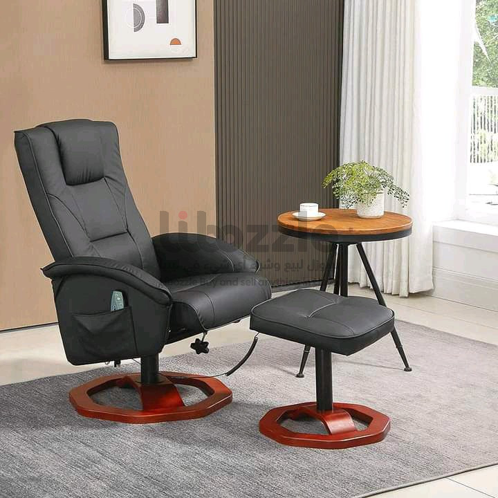 كرسي مكتبي مساج ( تدليك ) مصنوع من الجلد بتصميم فخم مع خاصية التحكم الكهربائي ✅