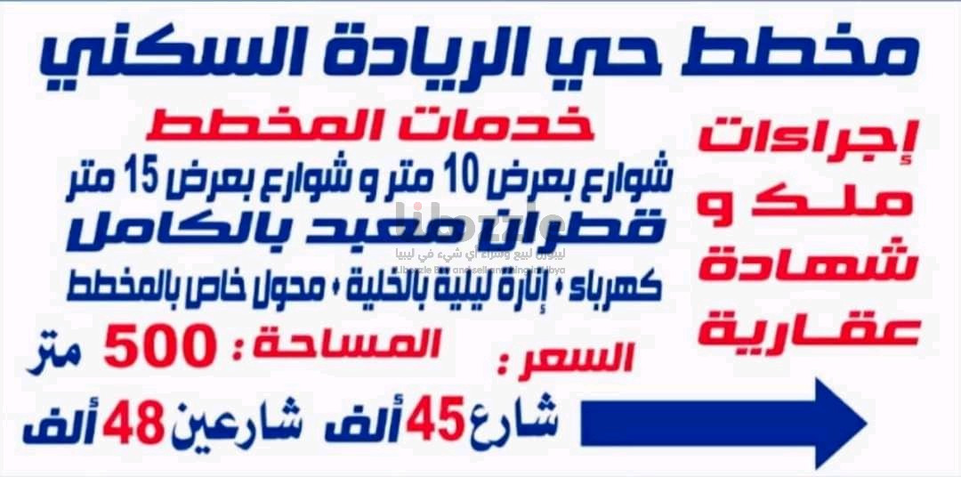 مخطط حي الريادة السكني🏘️🌍المكان :-الفعكات شارع القابينه علي الطريق مباشرة👉