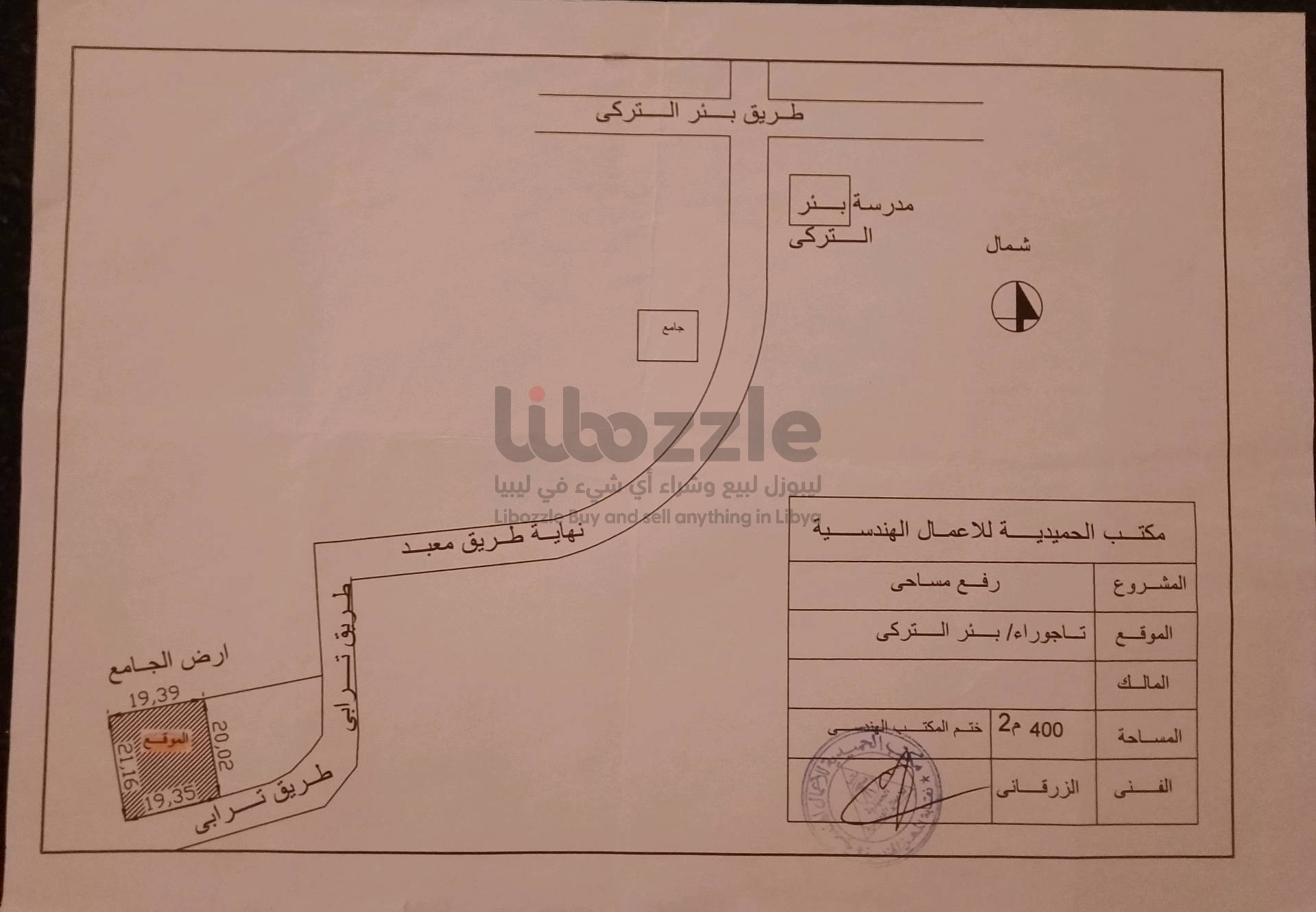 قطعة ارض تاجوراء بئر التركي 400 متر